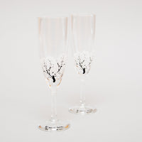Marumo Takagi Cold-sensing Cherry Blossom Champagne Glass Set